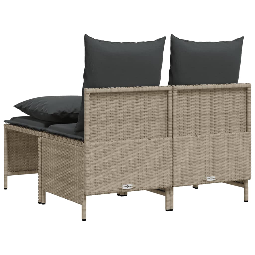 4-delige Loungeset met kussens poly rattan lichtgrijs is nu te koop bij PeponiXL, paradijselijk wonen!