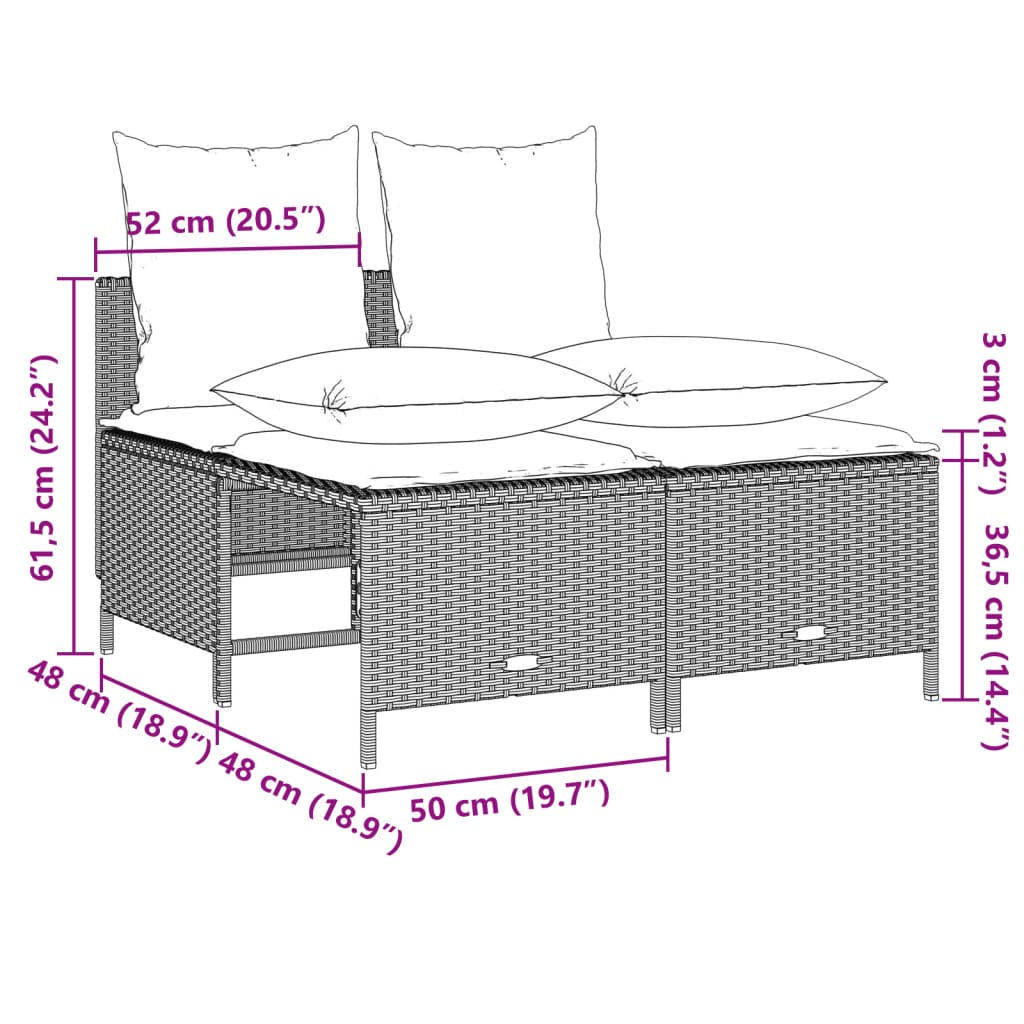 4-delige Loungeset met kussens poly rattan lichtgrijs is nu te koop bij PeponiXL, paradijselijk wonen!