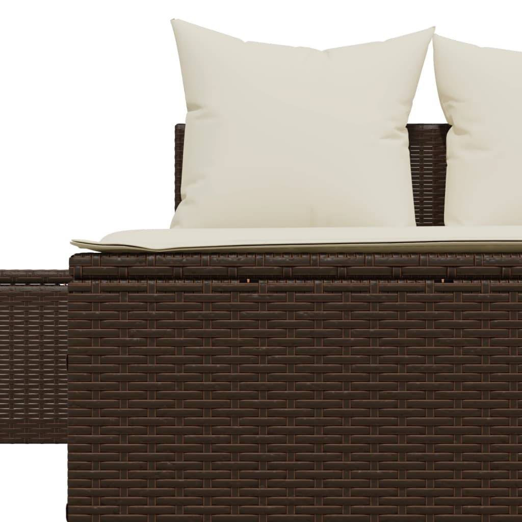 Ligbed 2-persoons met kussens poly rattan bruin is nu te koop bij PeponiXL, paradijselijk wonen!