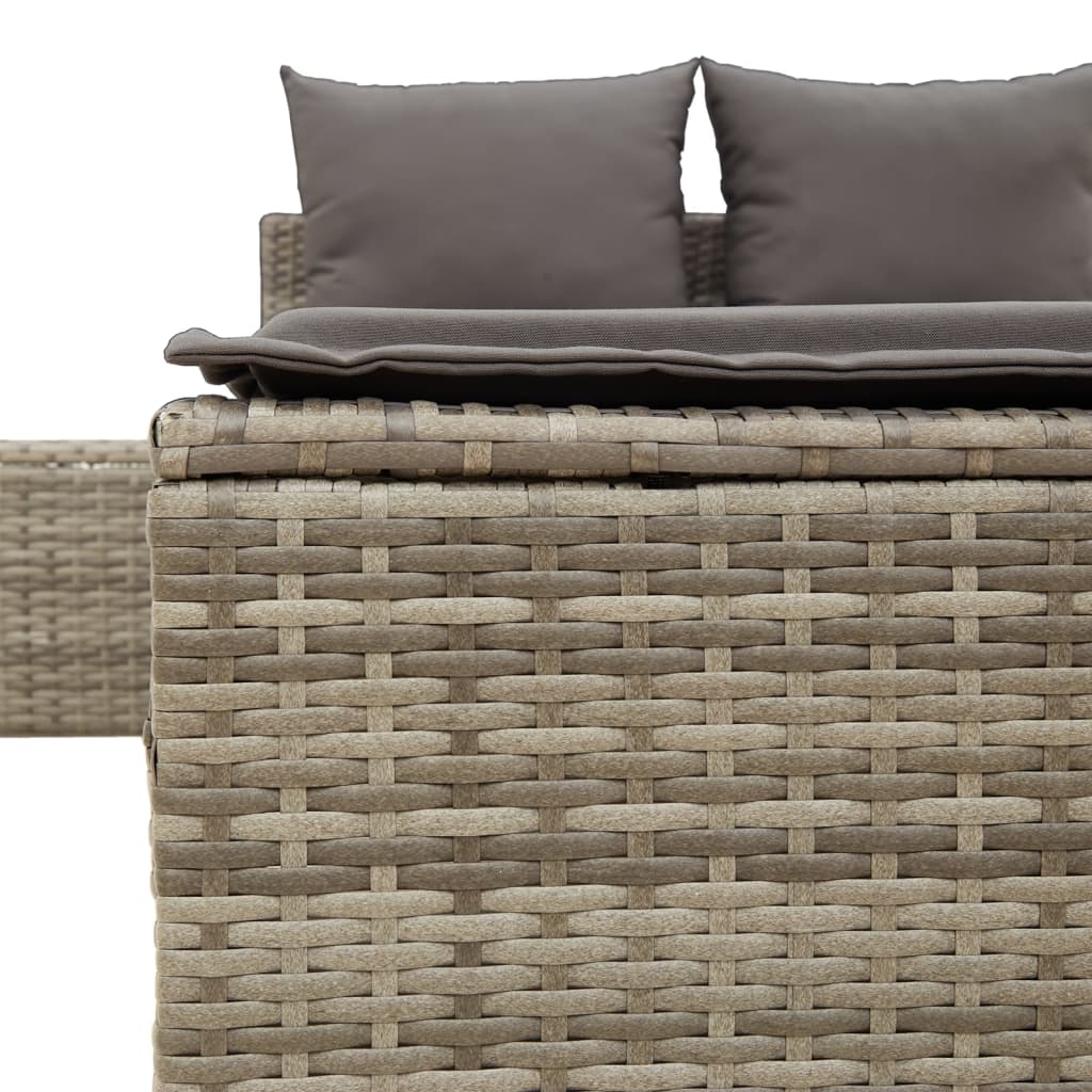 Ligbed 2-persoons met kussens poly rattan grijs is nu te koop bij PeponiXL, paradijselijk wonen!