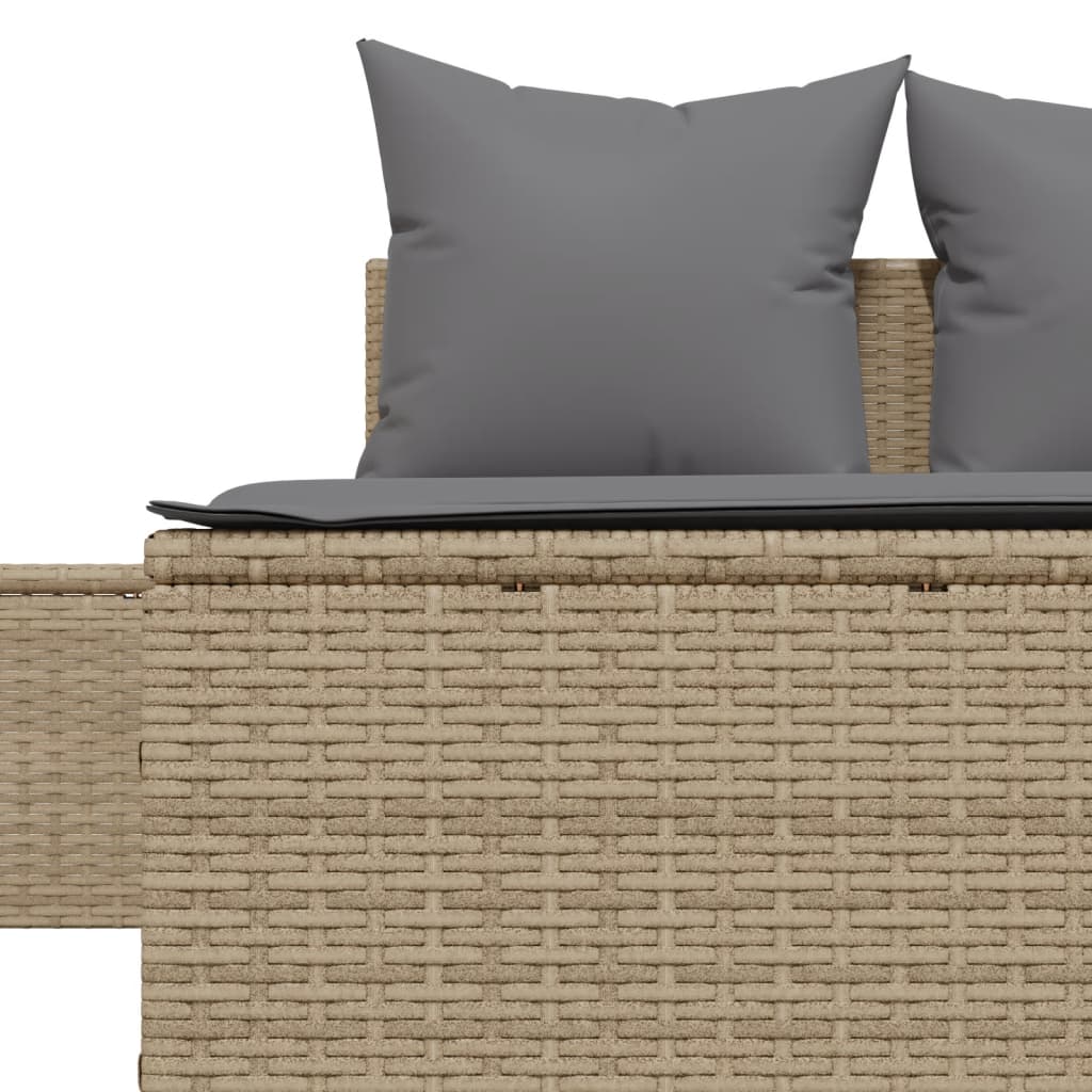 Ligbed 2-persoons met kussens poly rattan beige is nu te koop bij PeponiXL, paradijselijk wonen!