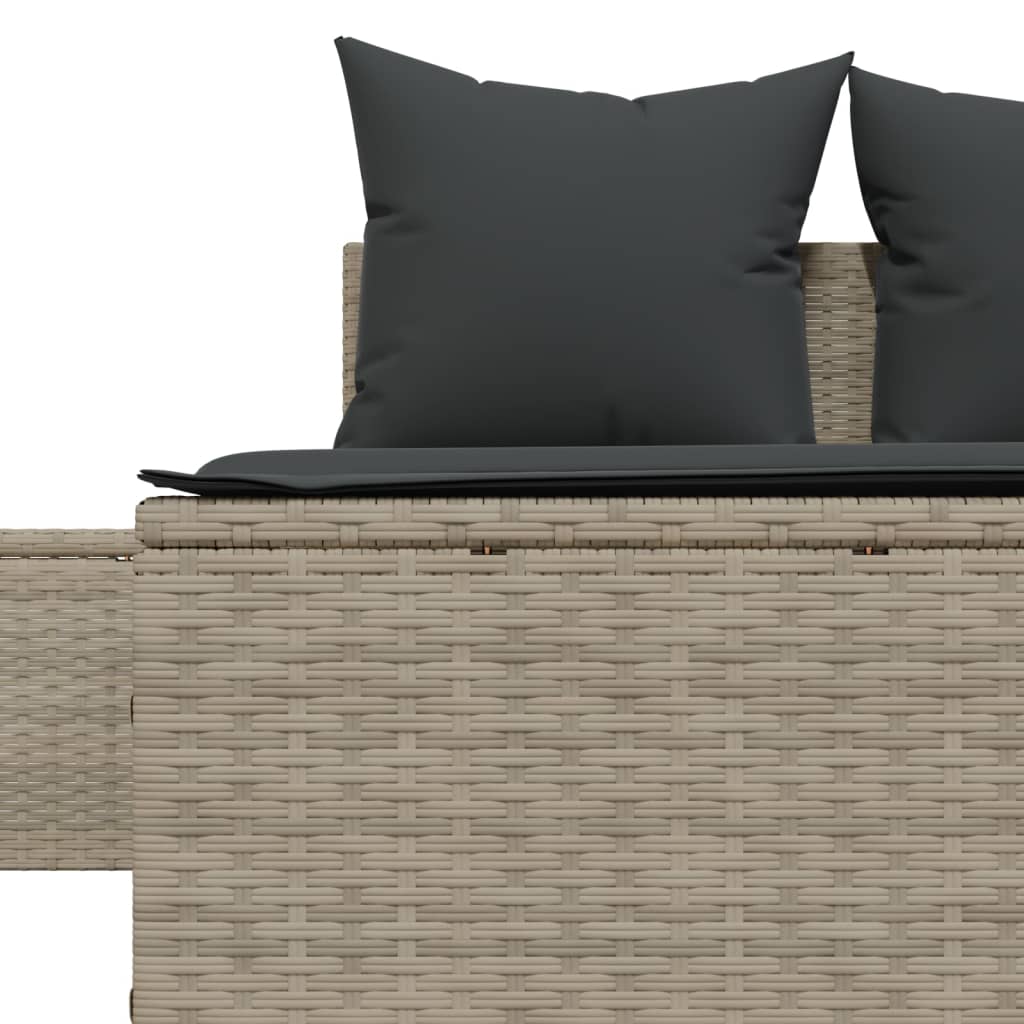 Ligbed 2-persoons met kussens poly rattan lichtgrijs is nu te koop bij PeponiXL, paradijselijk wonen!