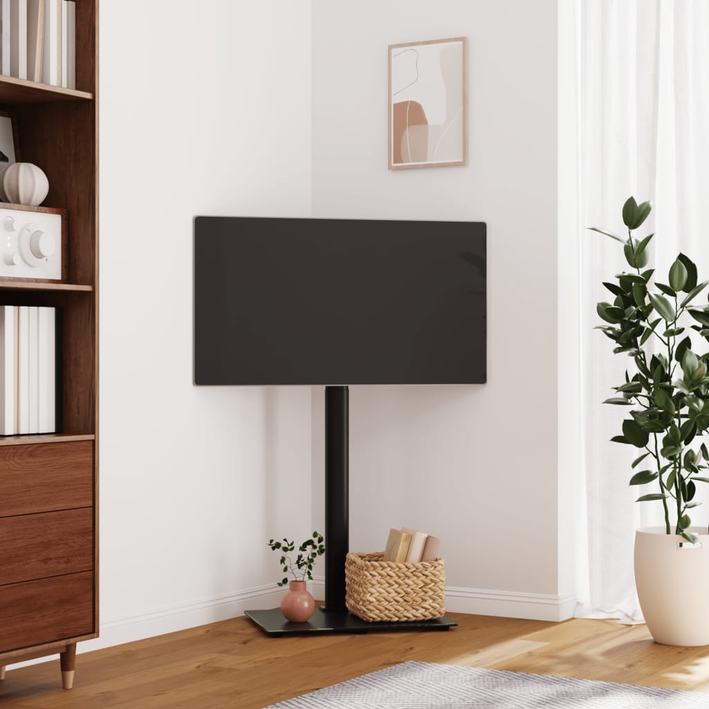 Tv-standaard hoekmodel 1-laags voor 32-65 inch zwart is nu te koop bij PeponiXL, paradijselijk wonen!