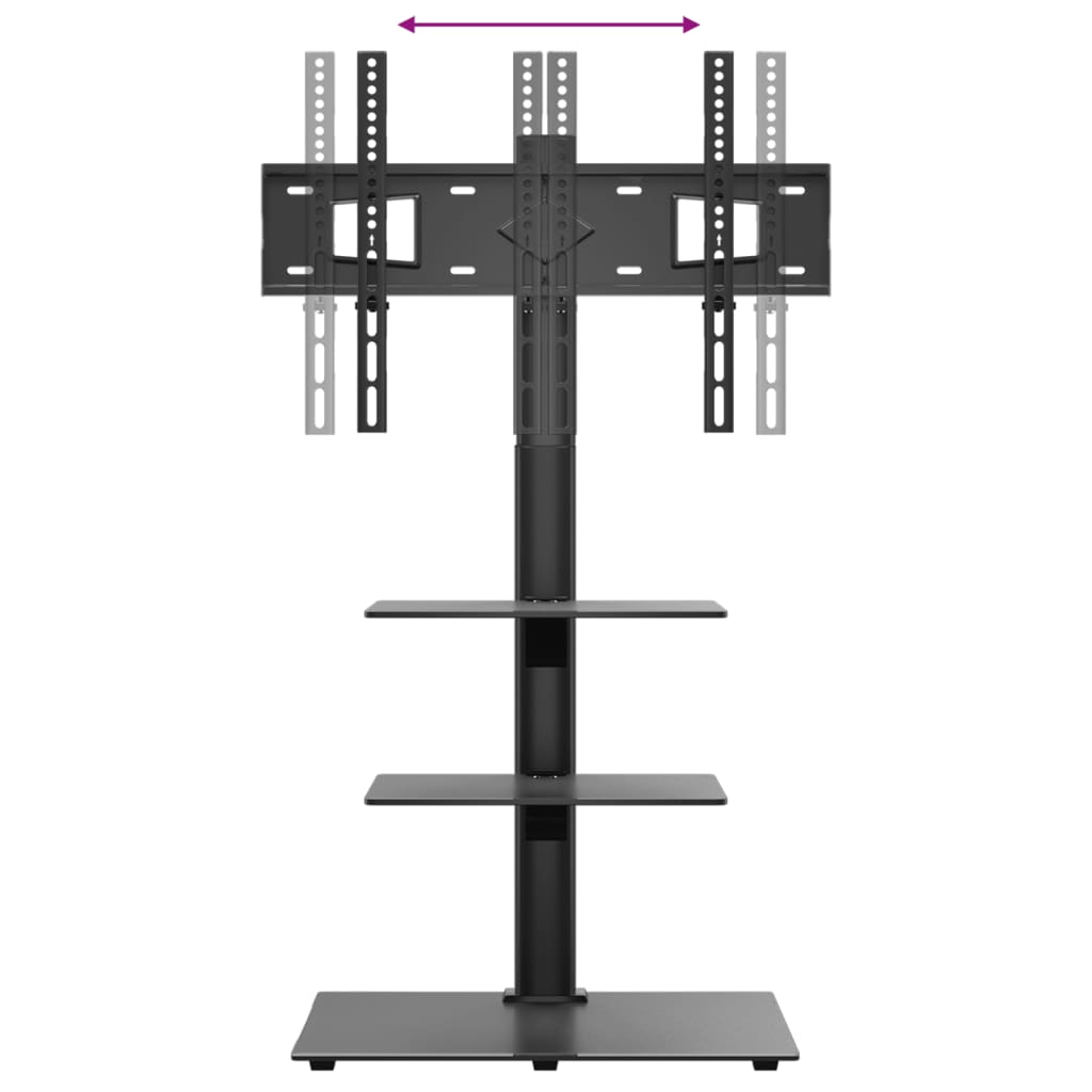 Tv-standaard hoekmodel 3-laags voor 32-65 inch zwart is nu te koop bij PeponiXL, paradijselijk wonen!