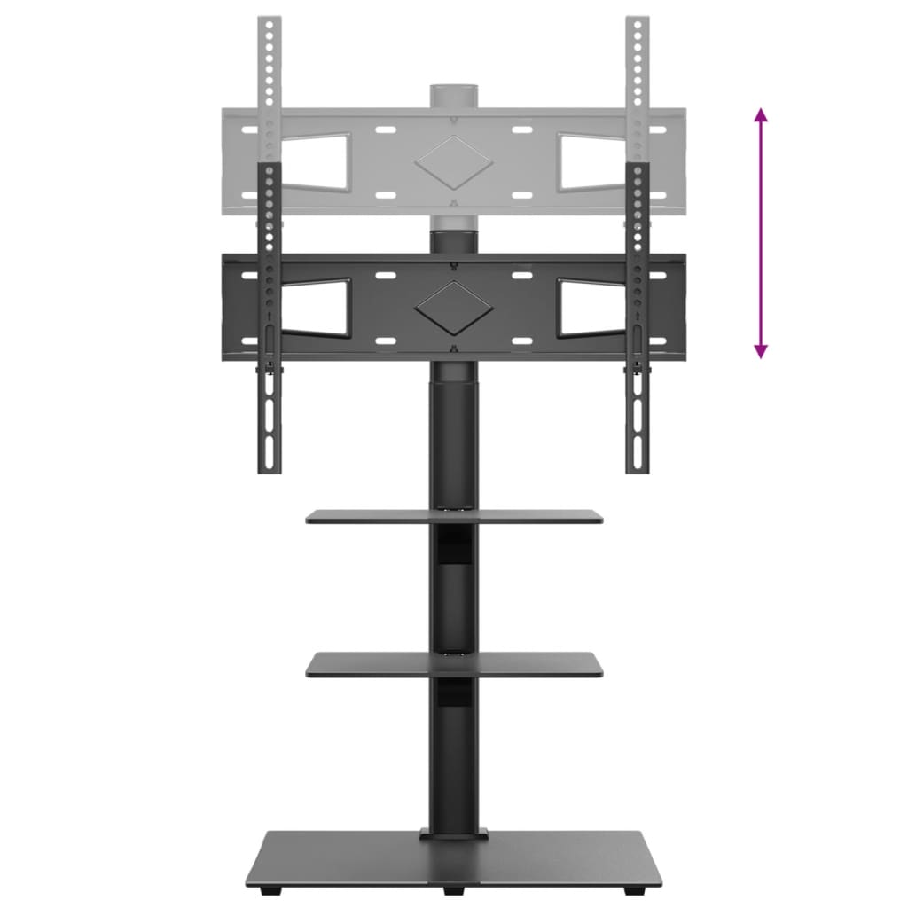 Tv-standaard hoekmodel 3-laags voor 32-65 inch zwart is nu te koop bij PeponiXL, paradijselijk wonen!