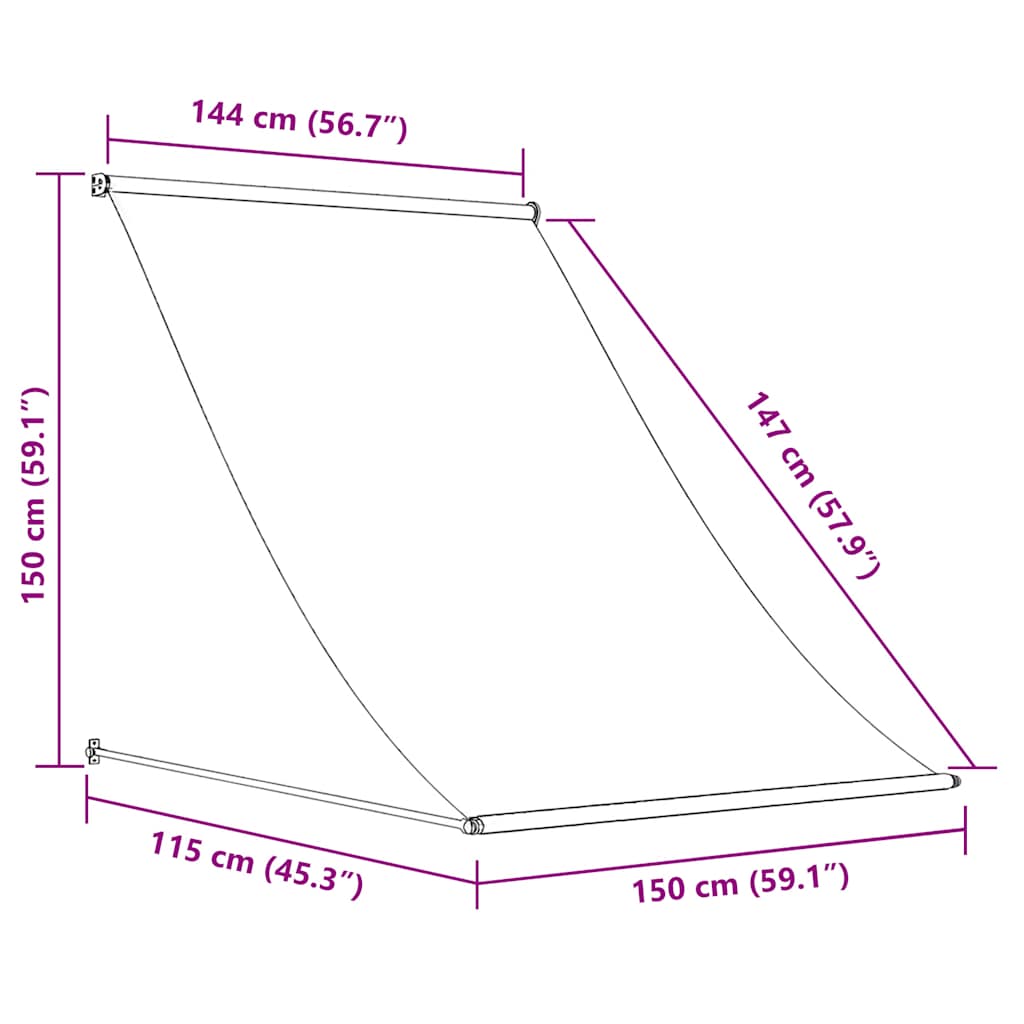 Luifel uittrekbaar 150x150 cm stof en staal antracietkleurig is nu te koop bij PeponiXL, paradijselijk wonen!