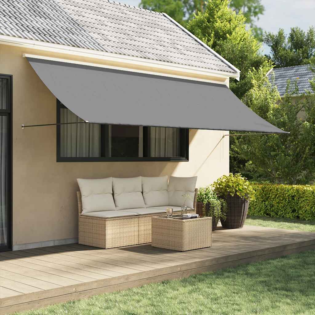 Luifel uittrekbaar 400x150 cm stof en staal antracietkleurig is nu te koop bij PeponiXL, paradijselijk wonen!