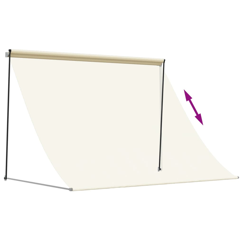Luifel uittrekbaar 250x150 cm stof en staal crèmekleurig is nu te koop bij PeponiXL, paradijselijk wonen!