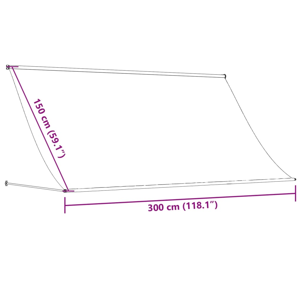 Luifel uittrekbaar 300x150 cm stof en staal crèmekleurig is nu te koop bij PeponiXL, paradijselijk wonen!