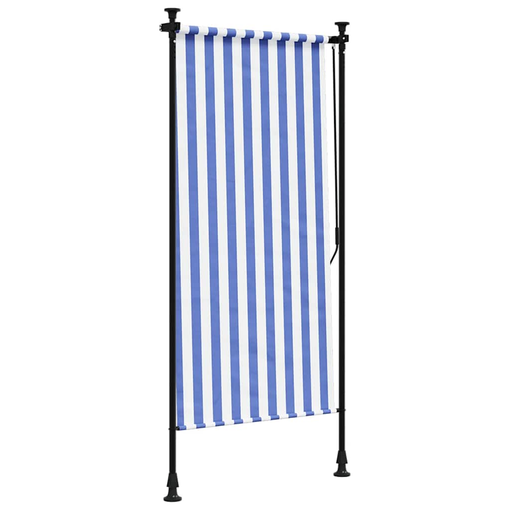 Rolgordijn voor buiten 100x270 cm stof en staal blauw en wit is nu te koop bij PeponiXL, paradijselijk wonen!