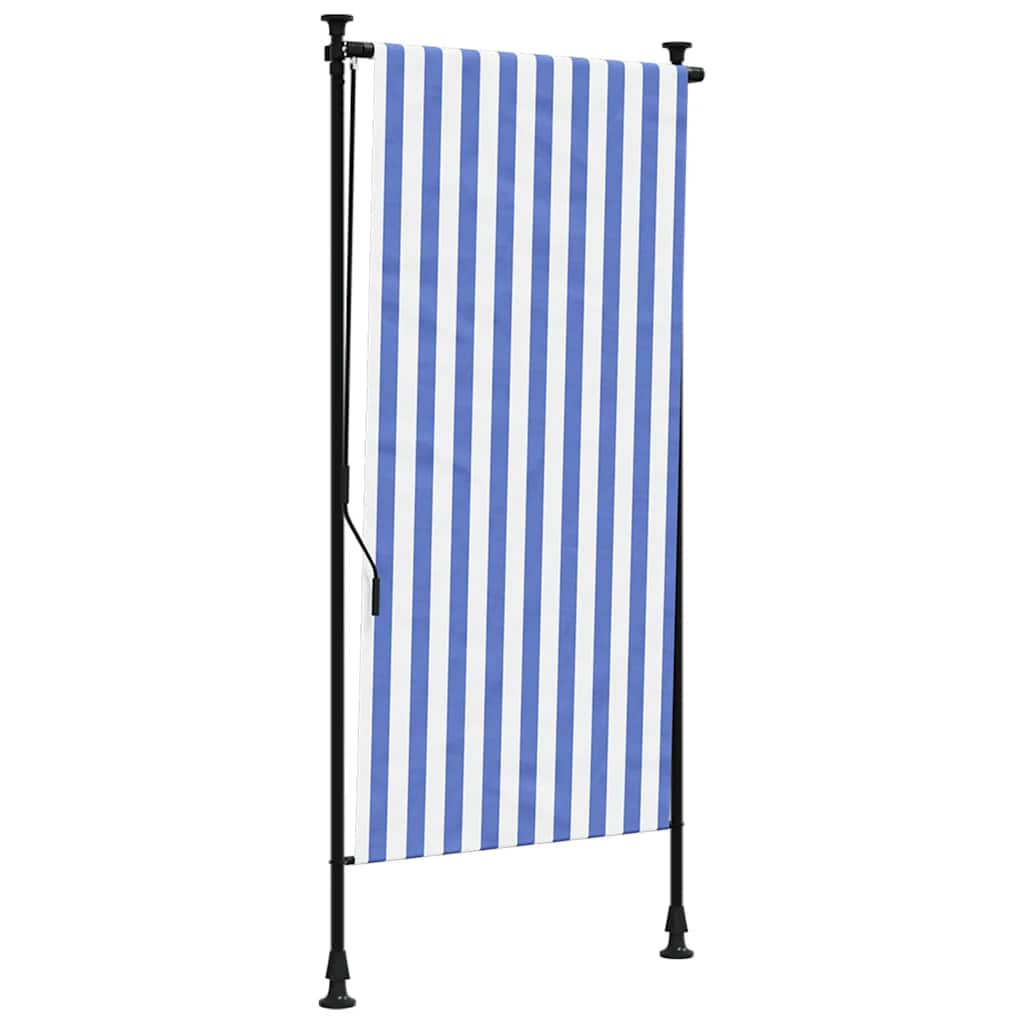 Rolgordijn voor buiten 120x270 cm stof en staal blauw en wit is nu te koop bij PeponiXL, paradijselijk wonen!