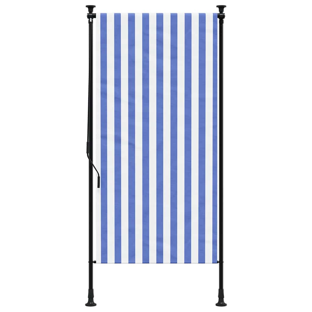 Rolgordijn voor buiten 120x270 cm stof en staal blauw en wit is nu te koop bij PeponiXL, paradijselijk wonen!