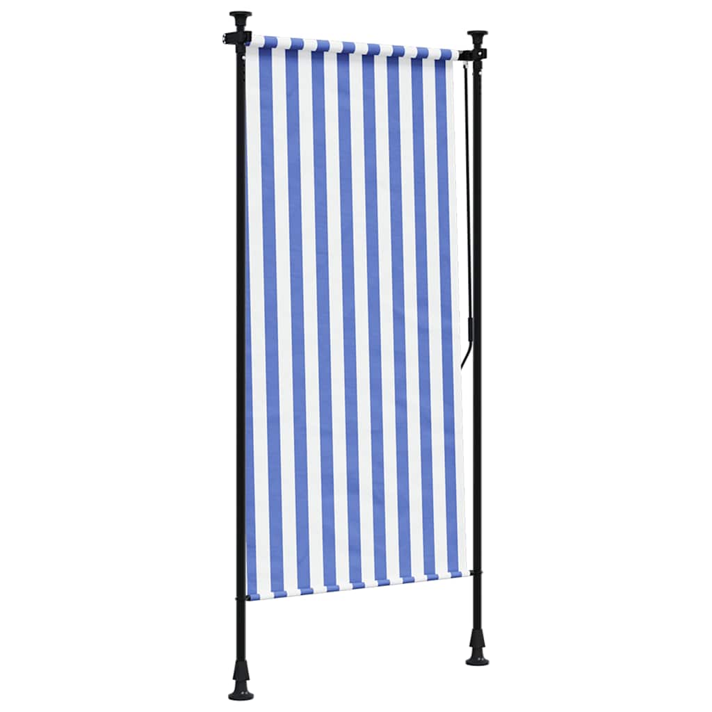 Rolgordijn voor buiten 120x270 cm stof en staal blauw en wit is nu te koop bij PeponiXL, paradijselijk wonen!