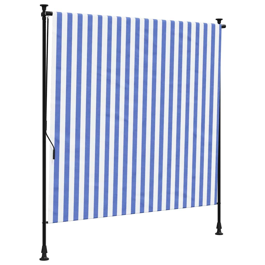 Rolgordijn voor buiten 200x270 cm stof en staal blauw en wit is nu te koop bij PeponiXL, paradijselijk wonen!