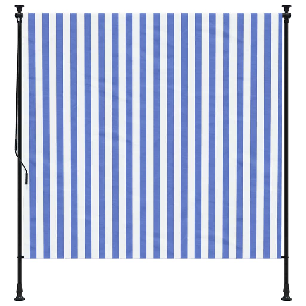 Rolgordijn voor buiten 200x270 cm stof en staal blauw en wit is nu te koop bij PeponiXL, paradijselijk wonen!