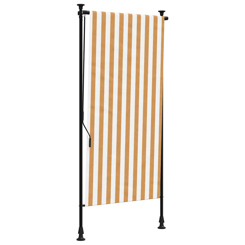 Rolgordijn voor buiten 120x270 cm stof en staal oranje en wit is nu te koop bij PeponiXL, paradijselijk wonen!
