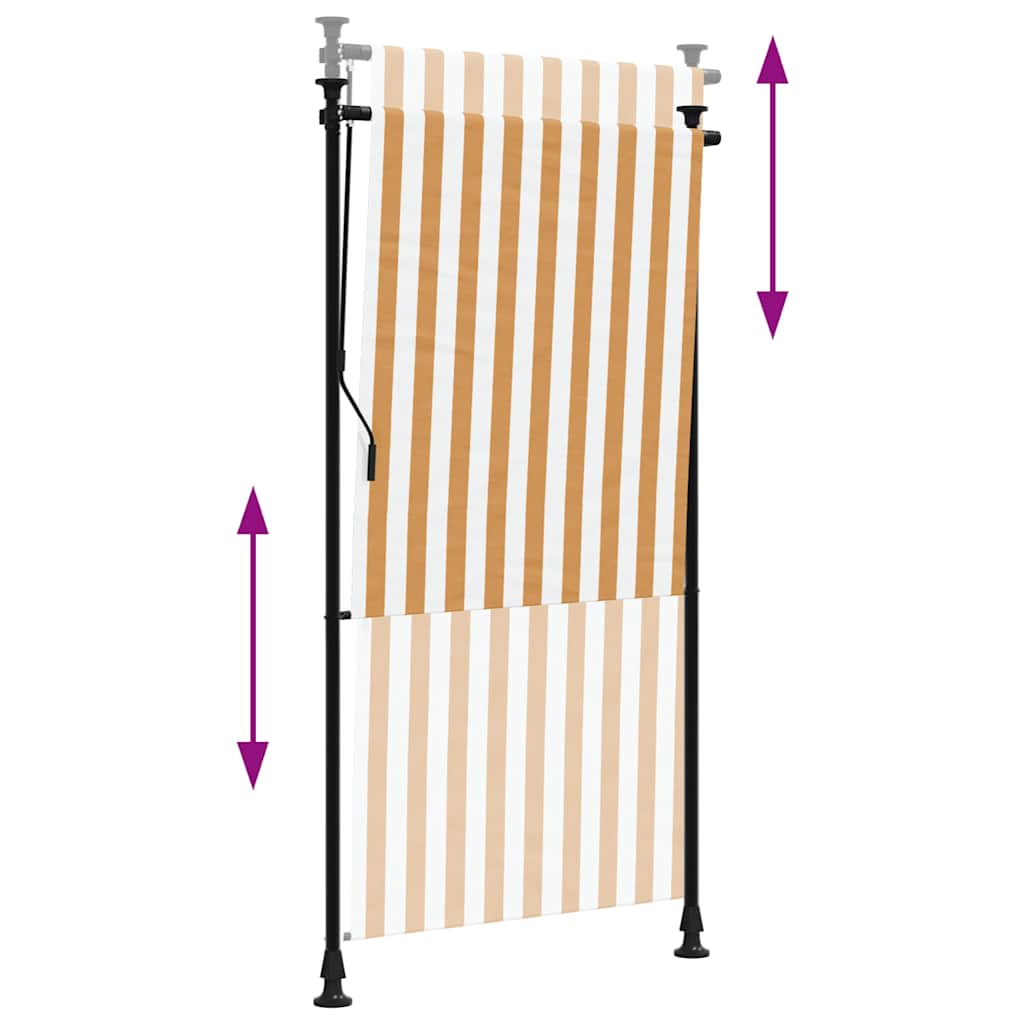 Rolgordijn voor buiten 120x270 cm stof en staal oranje en wit is nu te koop bij PeponiXL, paradijselijk wonen!