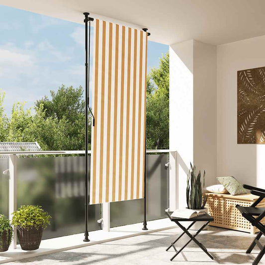 Rolgordijn voor buiten 120x270 cm stof en staal oranje en wit is nu te koop bij PeponiXL, paradijselijk wonen!