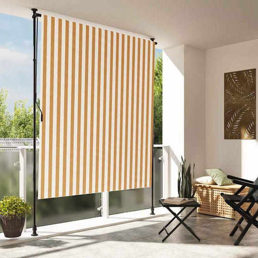 Rolgordijn voor buiten 150x270 cm stof en staal oranje en wit is nu te koop bij PeponiXL, paradijselijk wonen!