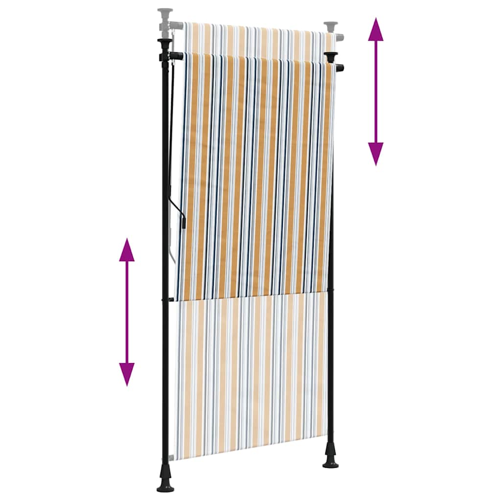 Rolgordijn voor buiten 100x270 cm stof en staal geel en wit is nu te koop bij PeponiXL, paradijselijk wonen!