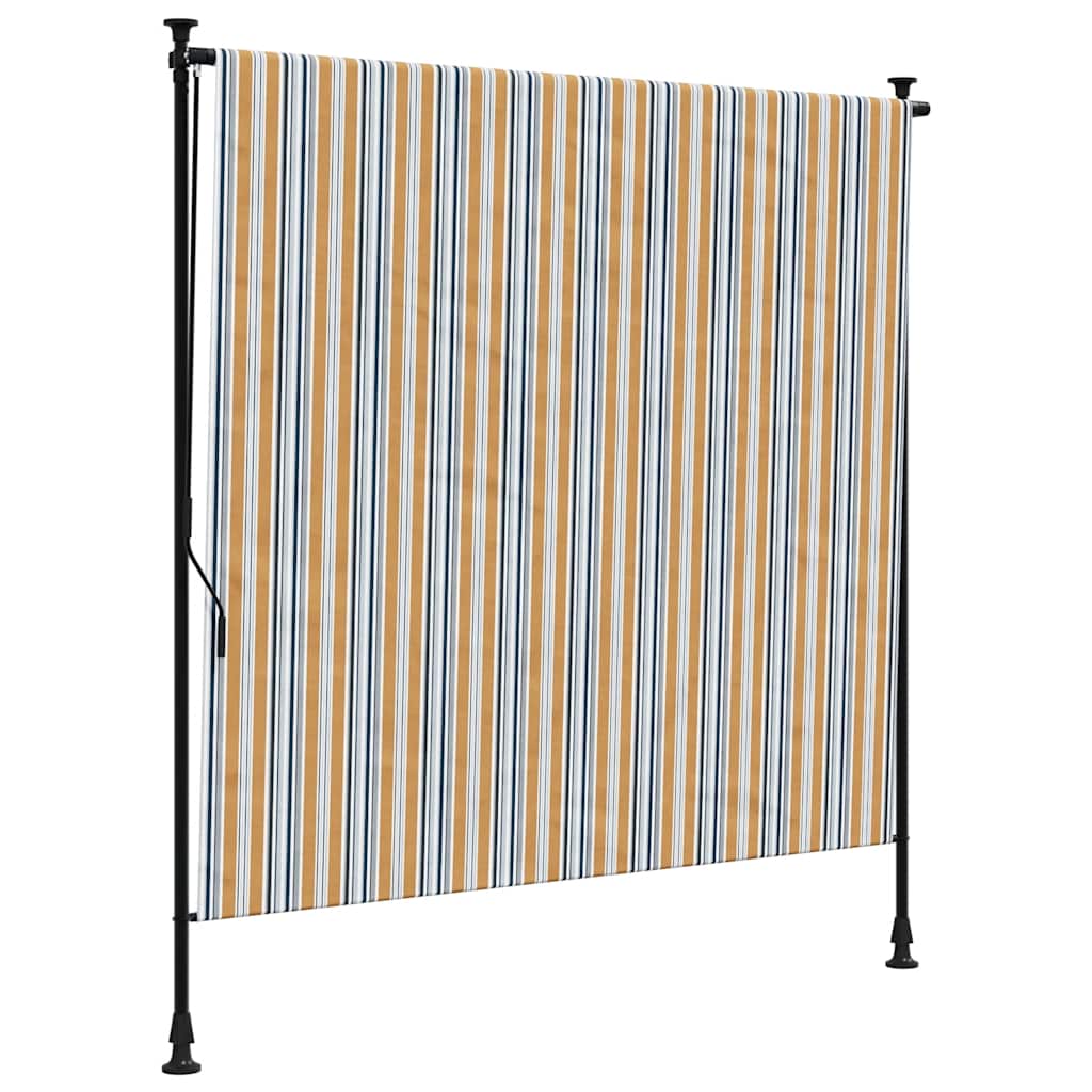 Rolgordijn voor buiten 150x270 cm stof en staal geel en wit is nu te koop bij PeponiXL, paradijselijk wonen!