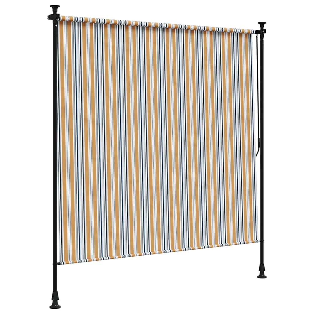 Rolgordijn voor buiten 150x270 cm stof en staal geel en wit is nu te koop bij PeponiXL, paradijselijk wonen!