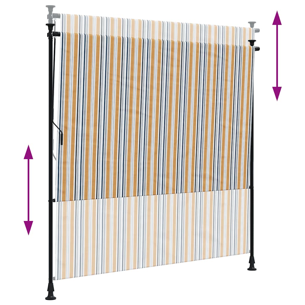 Rolgordijn voor buiten 150x270 cm stof en staal geel en wit is nu te koop bij PeponiXL, paradijselijk wonen!
