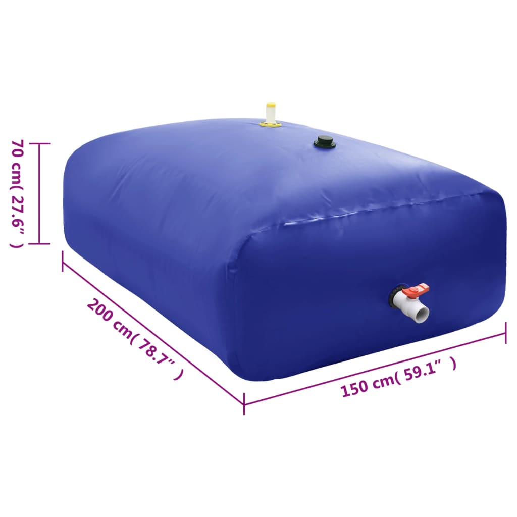 Watertank met kraan opvouwbaar 2100 L PVC is nu te koop bij PeponiXL, paradijselijk wonen!