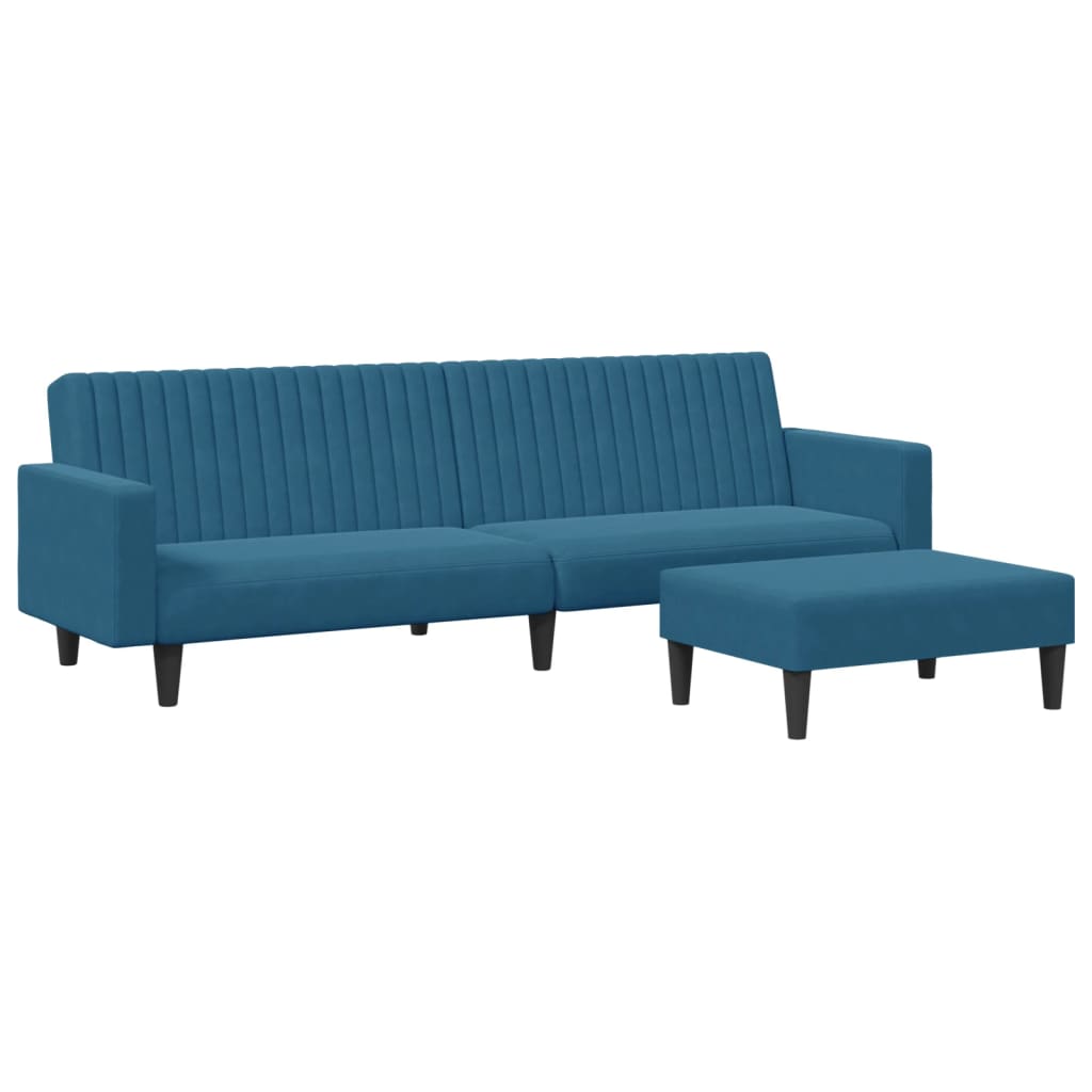 2-delige Loungeset fluweel blauw is nu te koop bij PeponiXL, paradijselijk wonen!