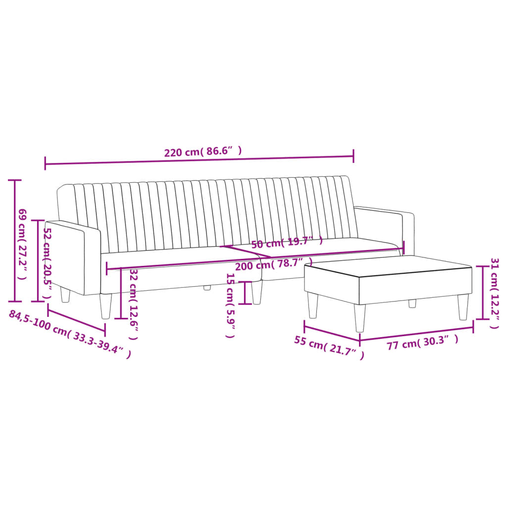 2-delige Loungeset fluweel donkergrijs is nu te koop bij PeponiXL, paradijselijk wonen!