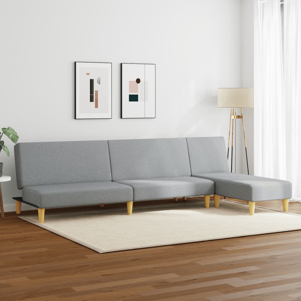 2-delige Loungeset stof lichtgrijs is nu te koop bij PeponiXL, paradijselijk wonen!