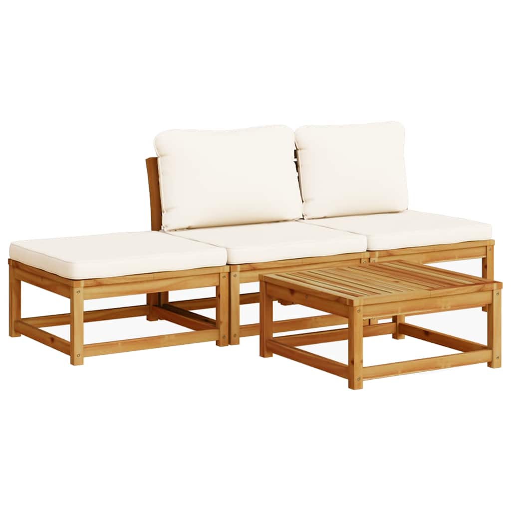 4-delige Loungeset met kussens massief acaciahout is nu te koop bij PeponiXL, paradijselijk wonen!