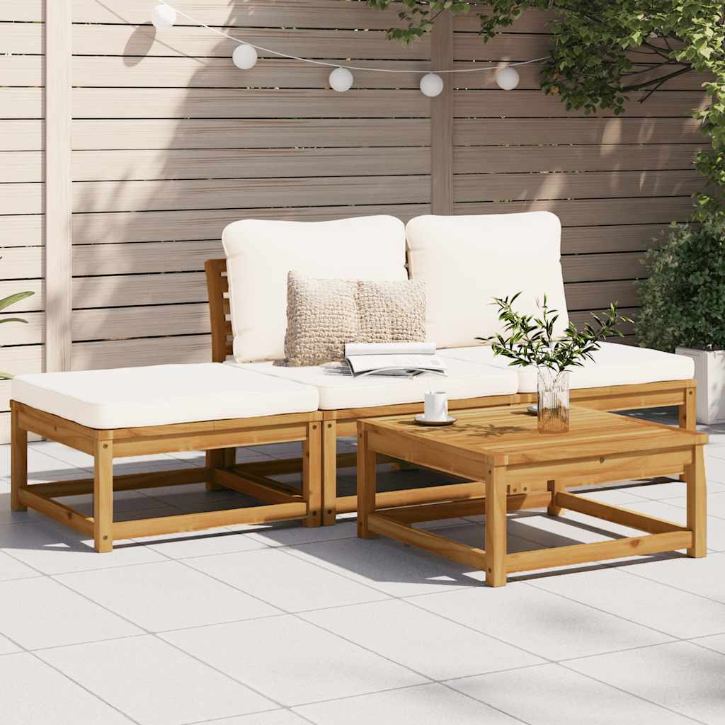 4-delige Loungeset met kussens massief acaciahout is nu te koop bij PeponiXL, paradijselijk wonen!