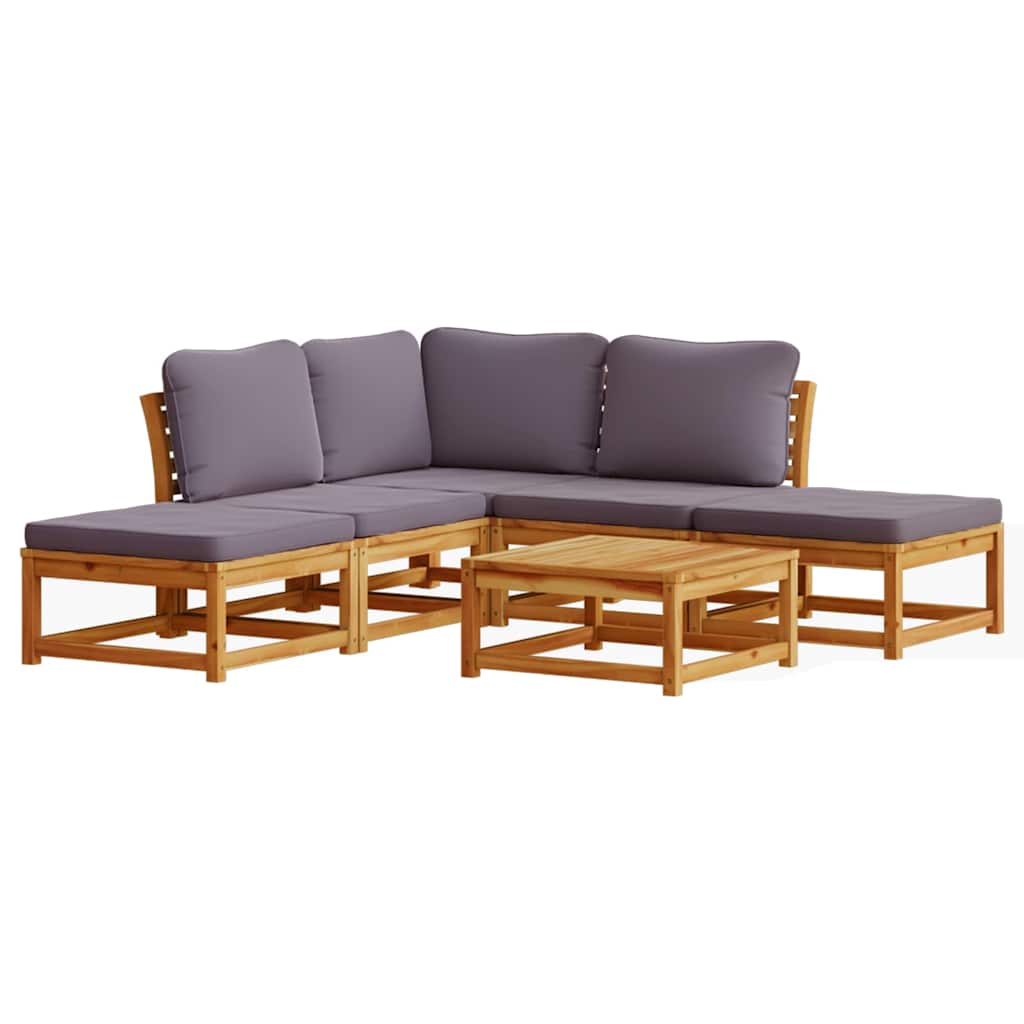 6-delige Loungeset met kussens massief acaciahout is nu te koop bij PeponiXL, paradijselijk wonen!