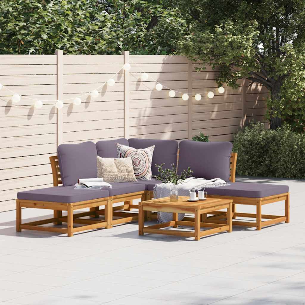6-delige Loungeset met kussens massief acaciahout is nu te koop bij PeponiXL, paradijselijk wonen!