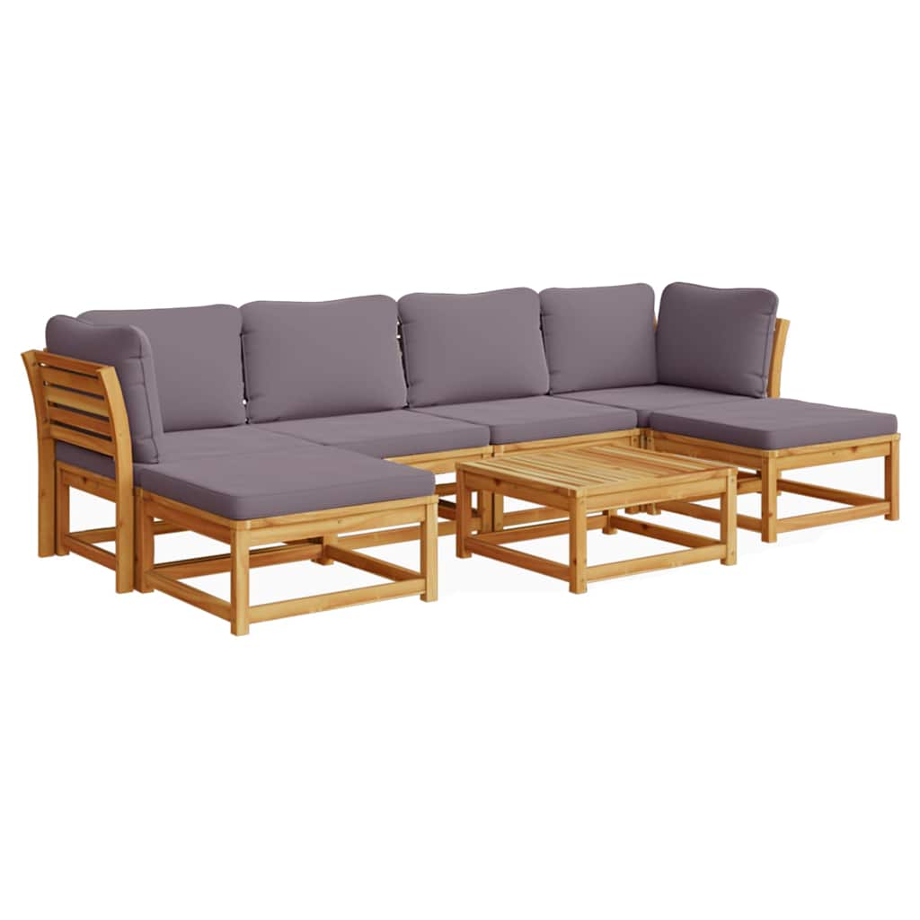 7-delige Loungeset met kussens massief acaciahout is nu te koop bij PeponiXL, paradijselijk wonen!