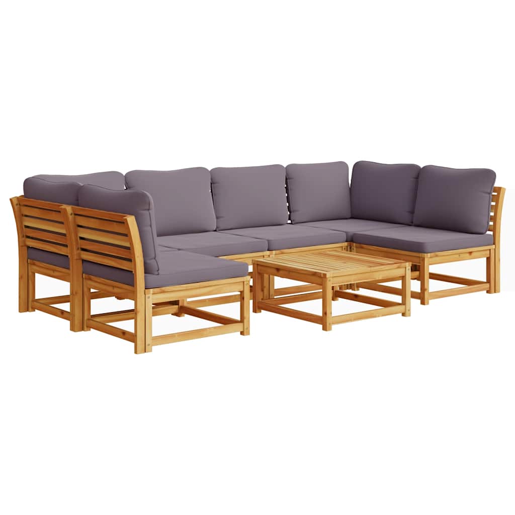 7-delige Loungeset met kussens massief acaciahout is nu te koop bij PeponiXL, paradijselijk wonen!