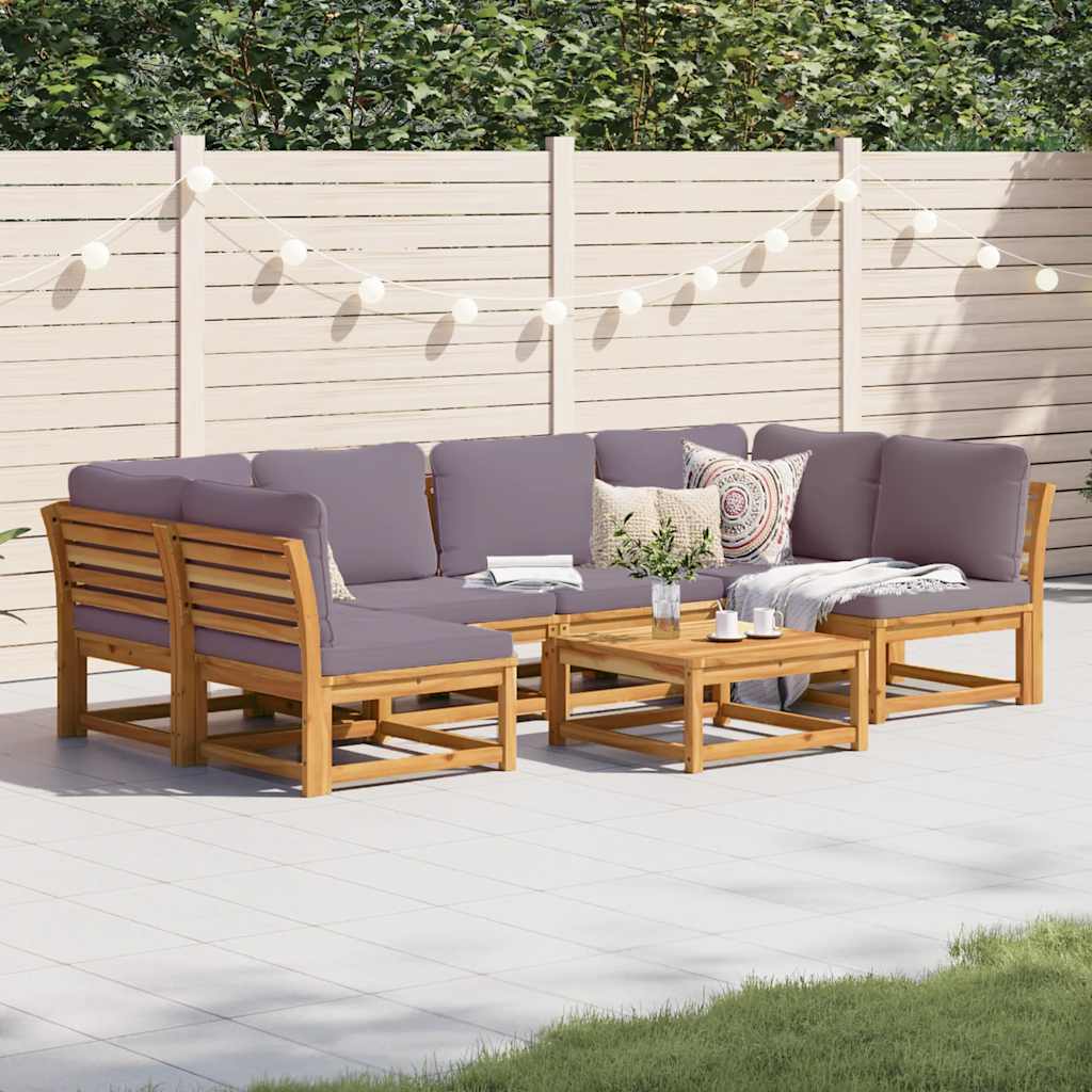 7-delige Loungeset met kussens massief acaciahout is nu te koop bij PeponiXL, paradijselijk wonen!