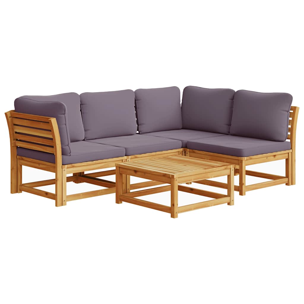 5-delige Loungeset met kussens massief acaciahout is nu te koop bij PeponiXL, paradijselijk wonen!