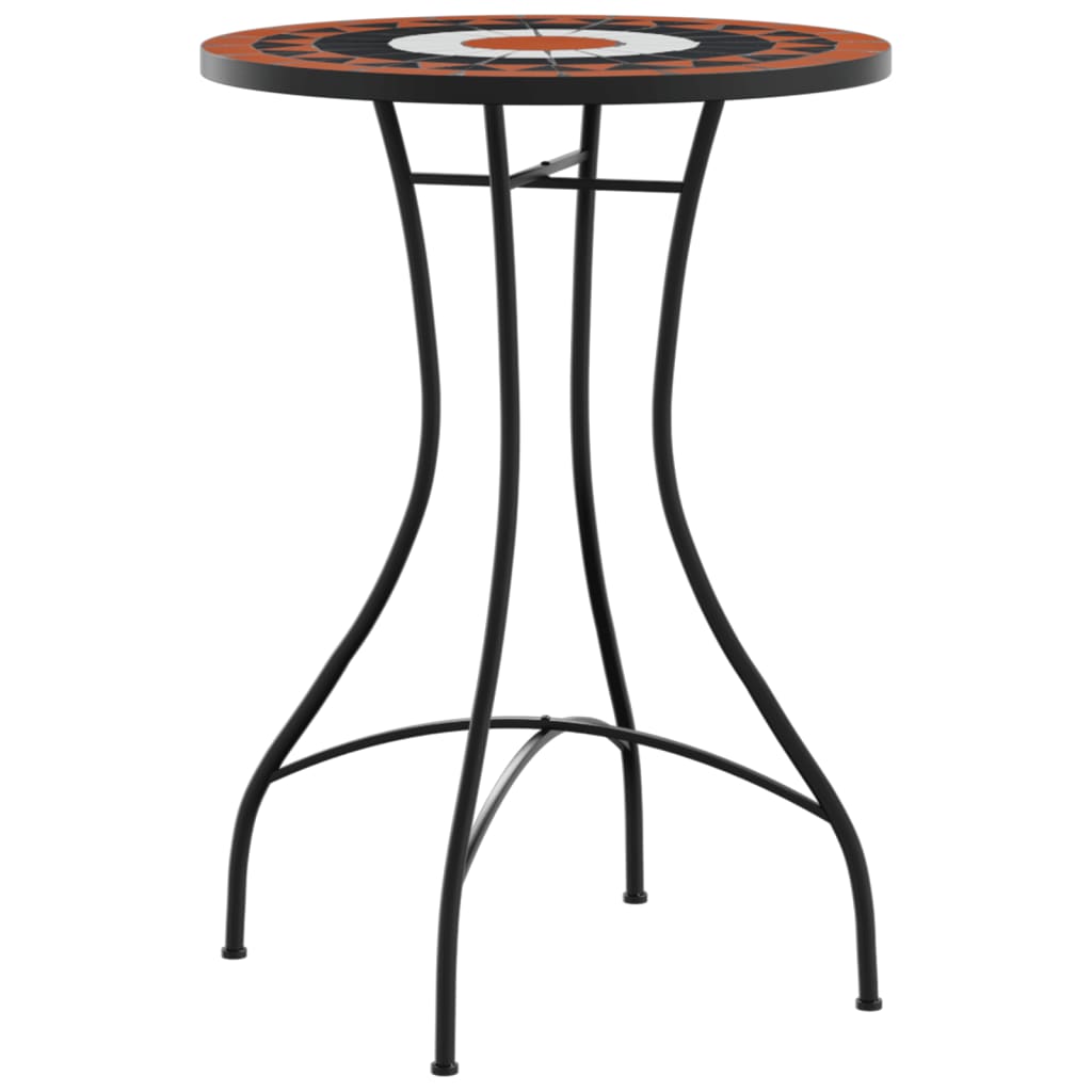 Bistroset mozaïek ijzer en keramiek terracottakleurig en wit is nu te koop bij PeponiXL, paradijselijk wonen!