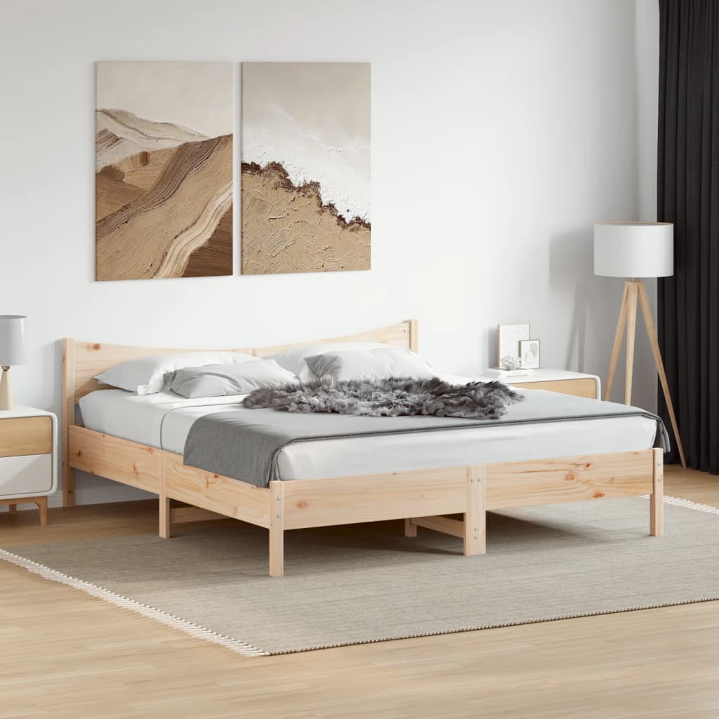 Bedframe zonder matras massief grenenhout 200x200 cm is nu te koop bij PeponiXL, paradijselijk wonen!