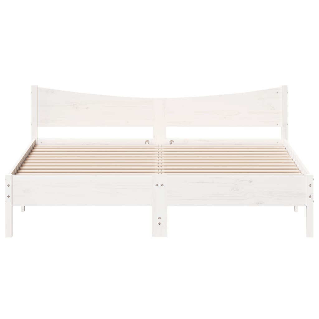 Bedframe zonder matras massief grenenhout wit 200x200 cm is nu te koop bij PeponiXL, paradijselijk wonen!