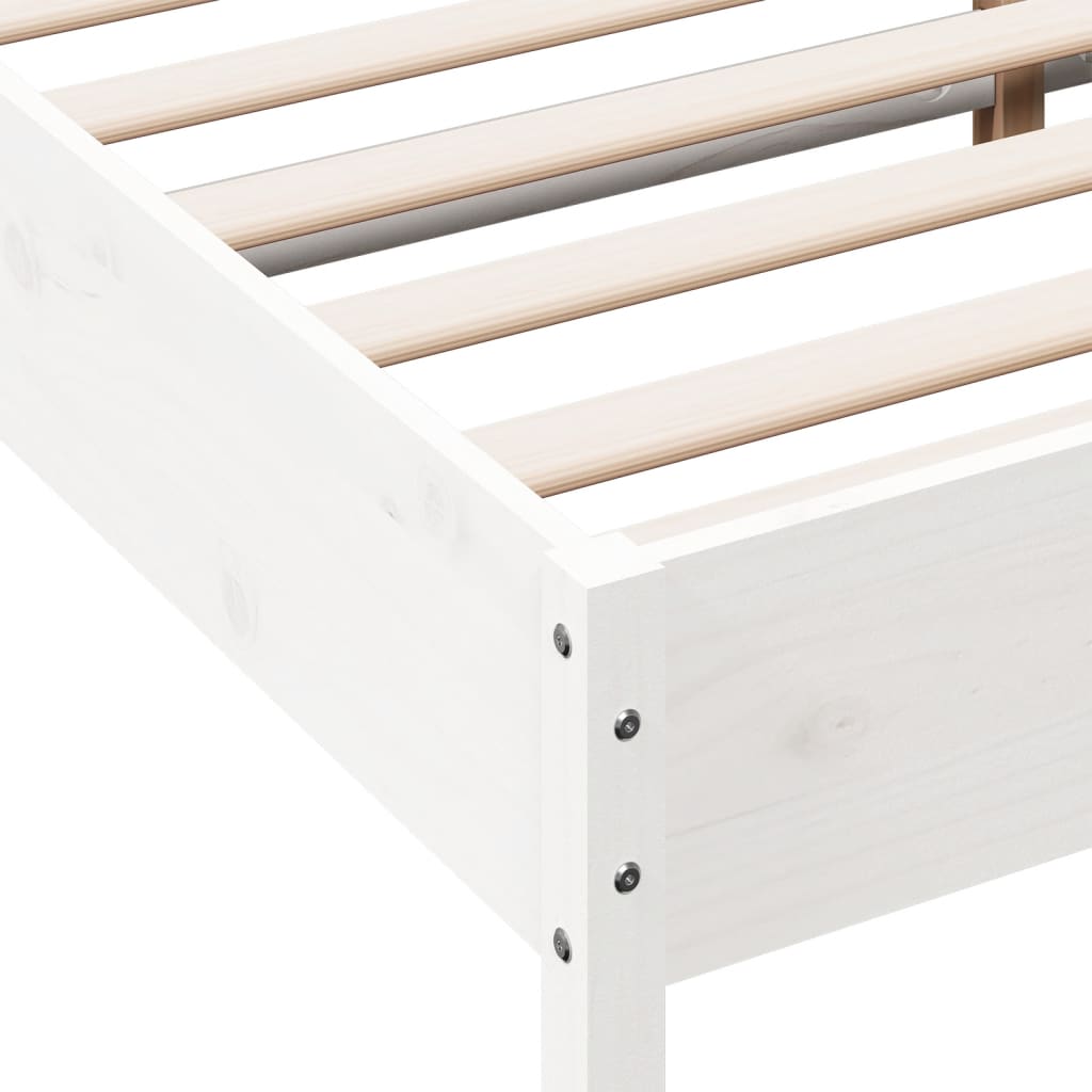 Bedframe zonder matras massief grenenhout wit 200x200 cm is nu te koop bij PeponiXL, paradijselijk wonen!