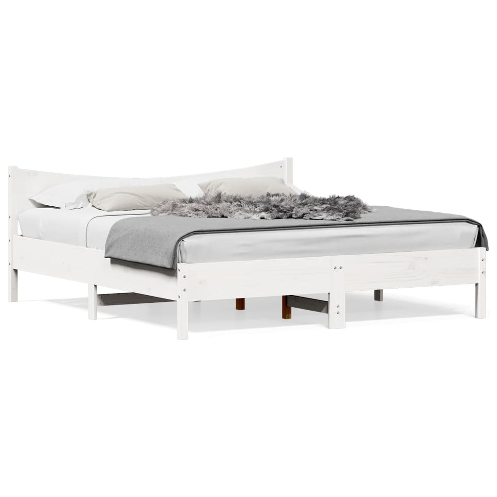 Bedframe zonder matras massief grenenhout wit 180x200 cm is nu te koop bij PeponiXL, paradijselijk wonen!