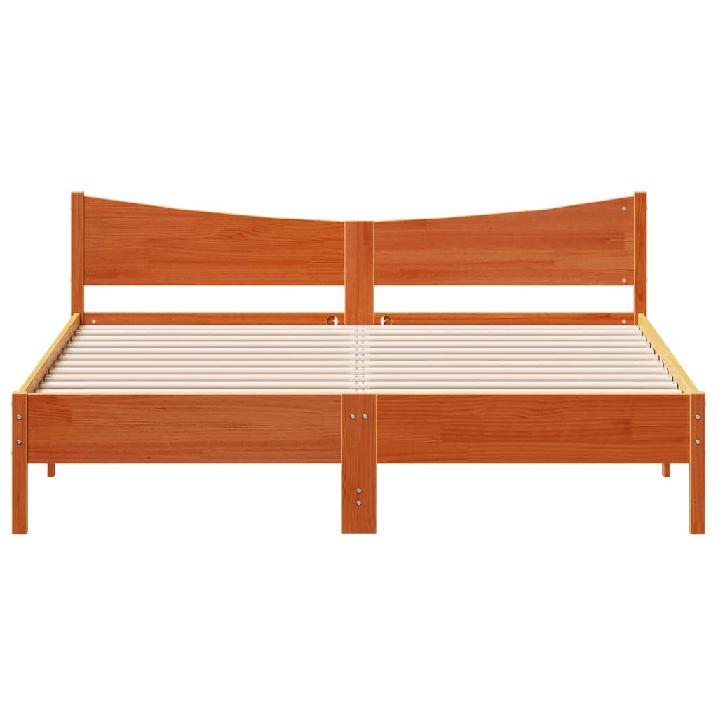 Bedframe zonder matras massief grenenhout wasbruin 180x200 cm is nu te koop bij PeponiXL, paradijselijk wonen!