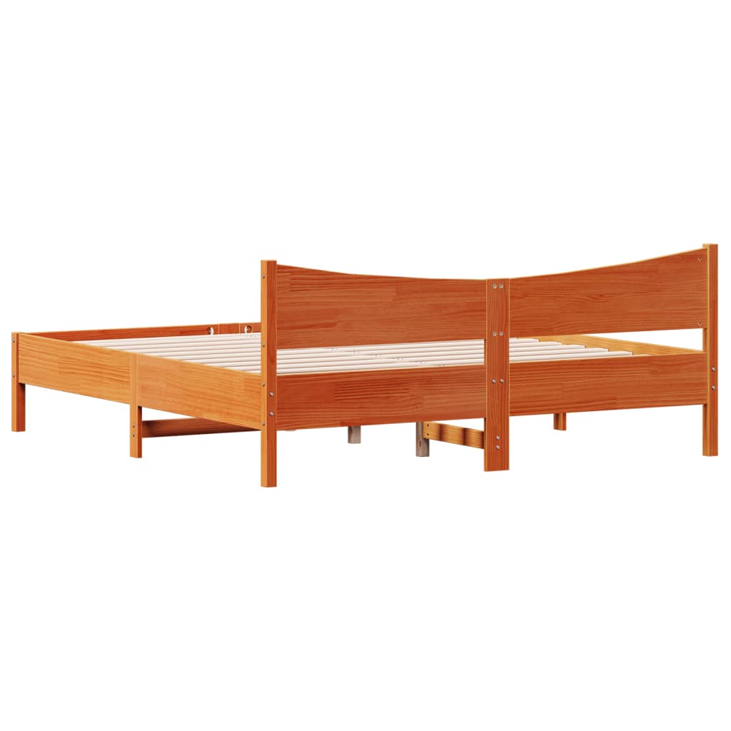 Bedframe zonder matras massief grenenhout wasbruin 180x200 cm is nu te koop bij PeponiXL, paradijselijk wonen!