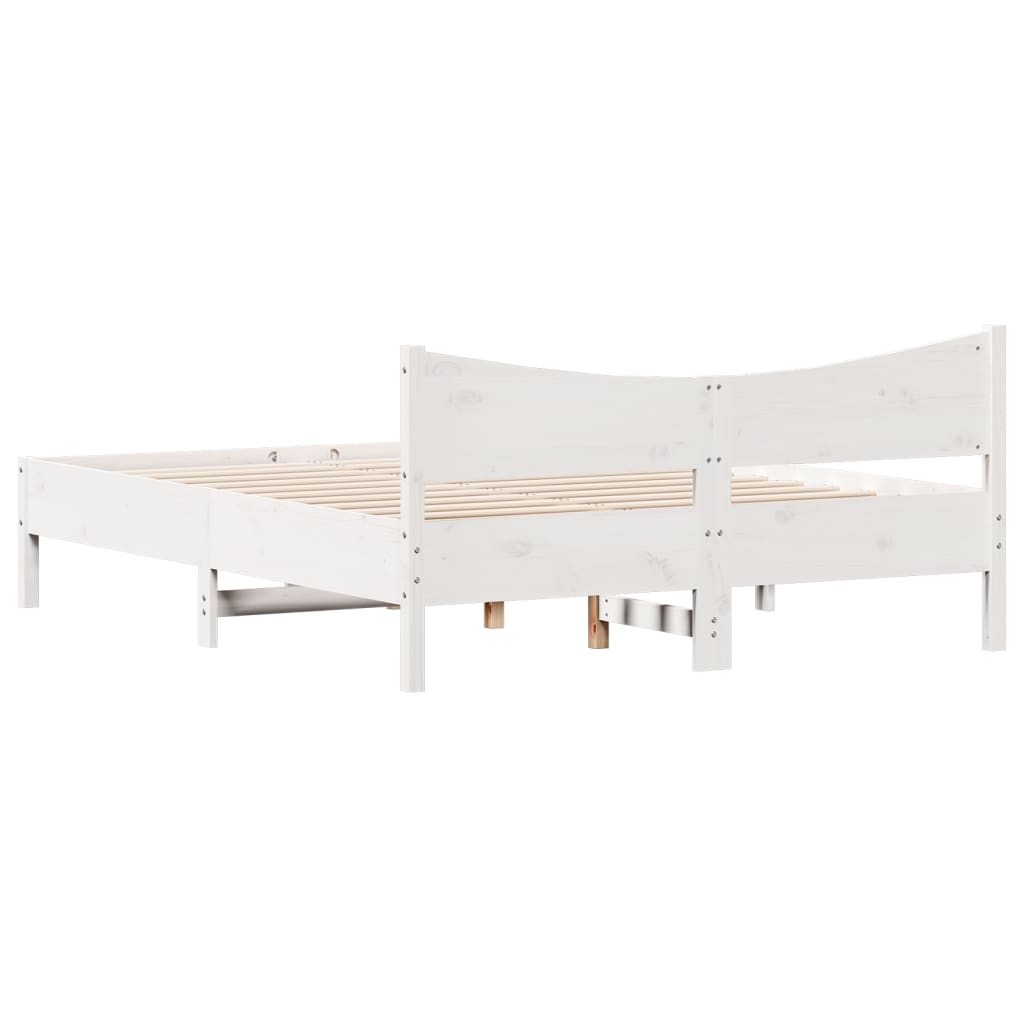 Bedframe zonder matras massief grenenhout wit 160x200 cm is nu te koop bij PeponiXL, paradijselijk wonen!