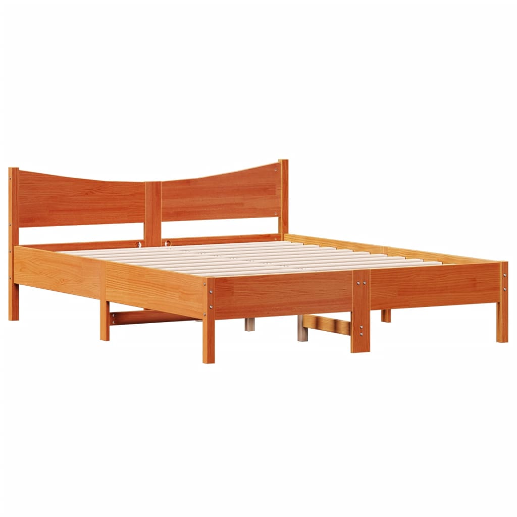 Bedframe zonder matras massief grenenhout wasbruin 160x200 cm is nu te koop bij PeponiXL, paradijselijk wonen!