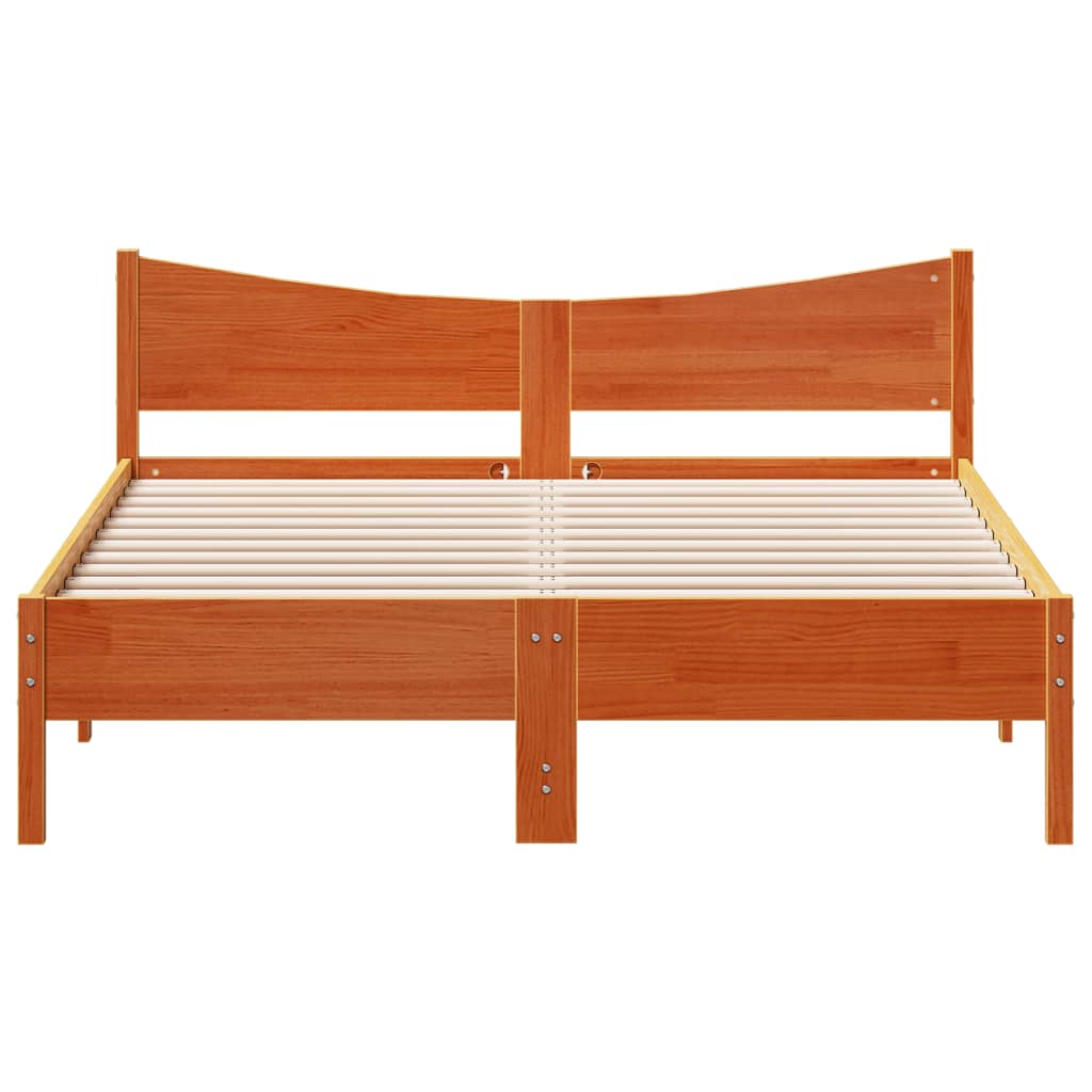 Bedframe zonder matras massief grenenhout wasbruin 160x200 cm is nu te koop bij PeponiXL, paradijselijk wonen!