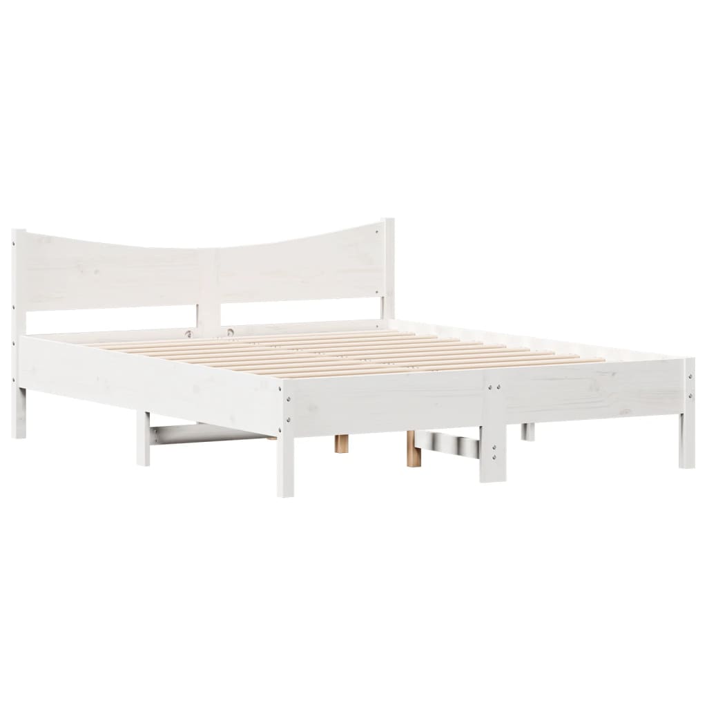 Bedframe zonder matras massief grenenhout wit 150x200 cm is nu te koop bij PeponiXL, paradijselijk wonen!